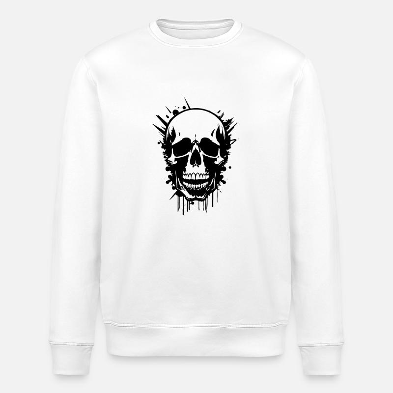 Crâne - Sweat bio ROLLER Stanley/Stella Unisexe - blanc