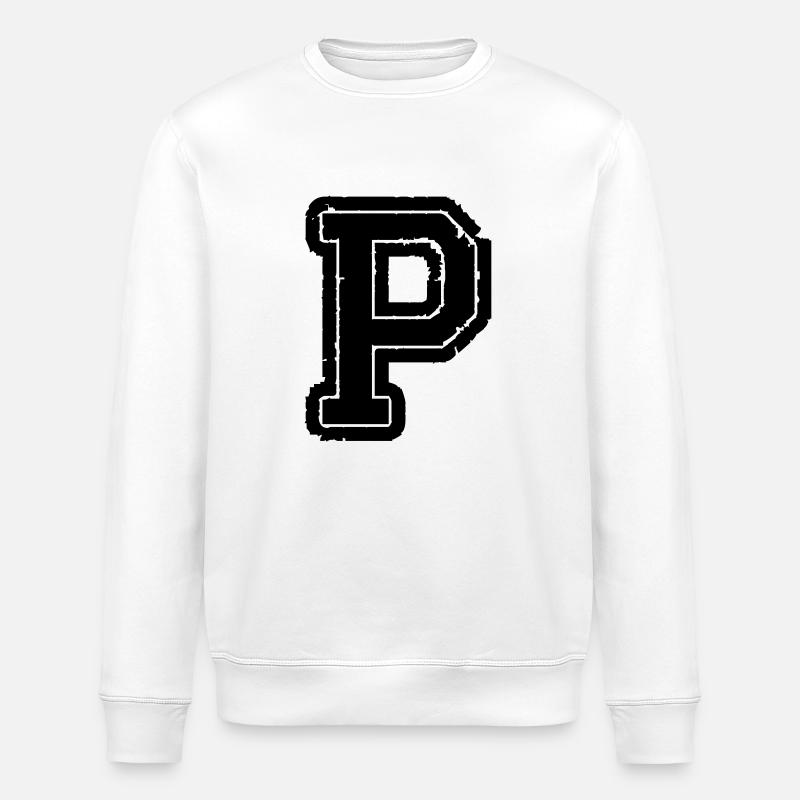 lettre P - Sweat bio ROLLER Stanley/Stella Unisexe - blanc