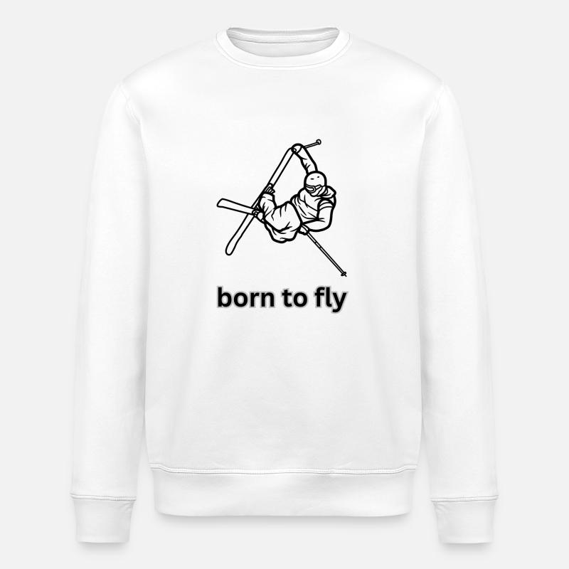 born to fly - Stanley/Stella Unisex Bio-Sweatshirt ROLLER - Weiß