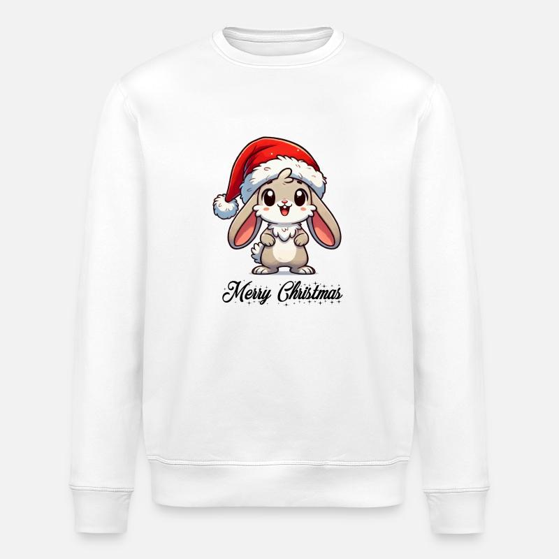 Lapin Joyeux Noël - Sweat bio ROLLER Stanley/Stella Unisexe - blanc