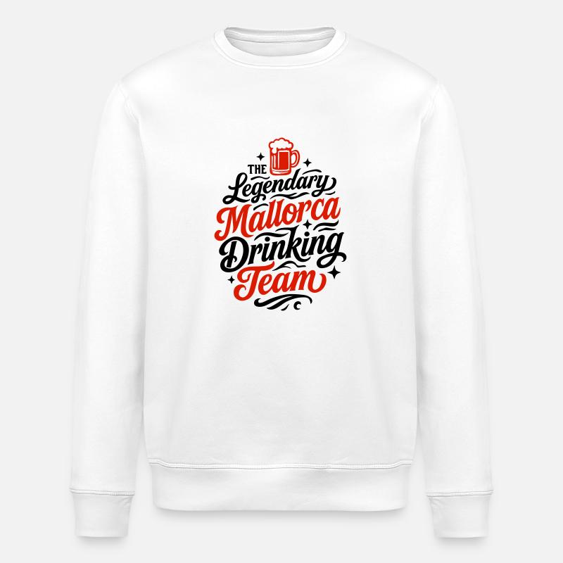 Mallorca Drinking Team - Stanley/Stella ROLLER Unisex Organic Sweatshirt - white