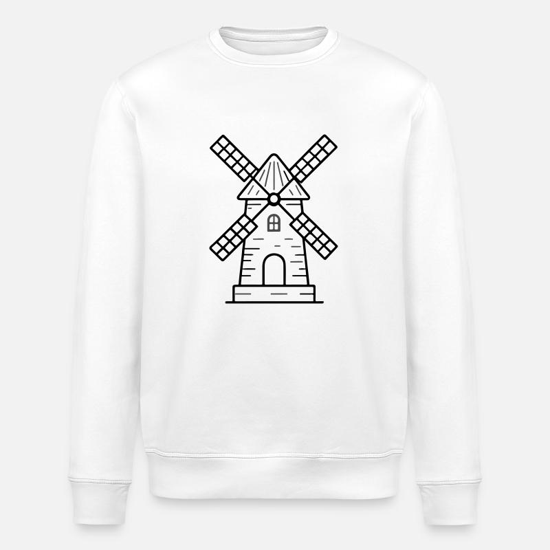Windmill icon - Stanley/Stella ROLLER Unisex Organic Sweatshirt - white