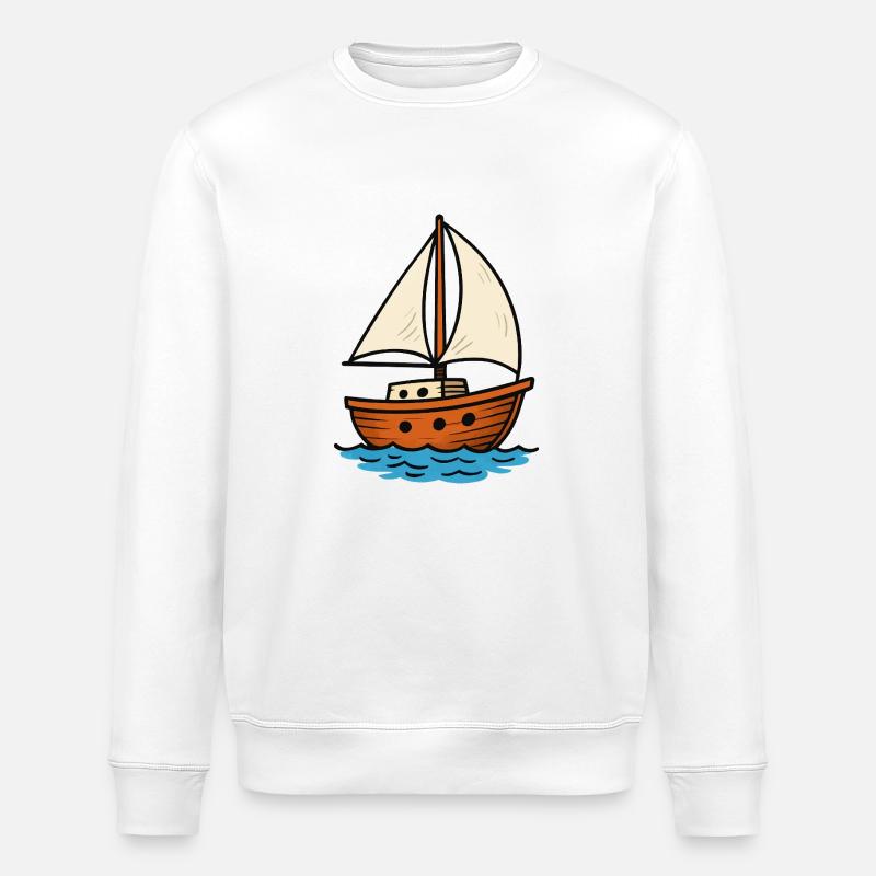 segelboot - Stanley/Stella Unisex Bio-Sweatshirt ROLLER - Weiß