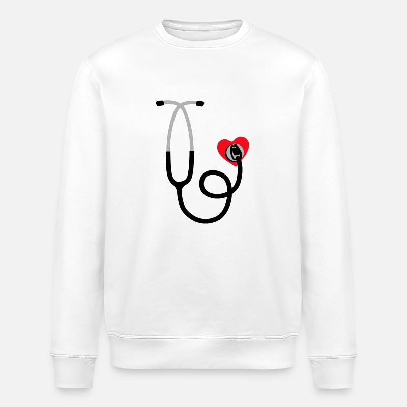 dr love - Stanley/Stella ROLLER Unisex Organic Sweatshirt - white