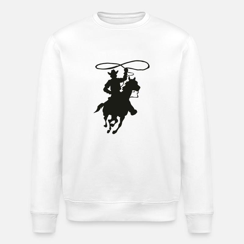 Cowboy im Galopp - Stanley/Stella Unisex Bio-Sweatshirt ROLLER - Weiß