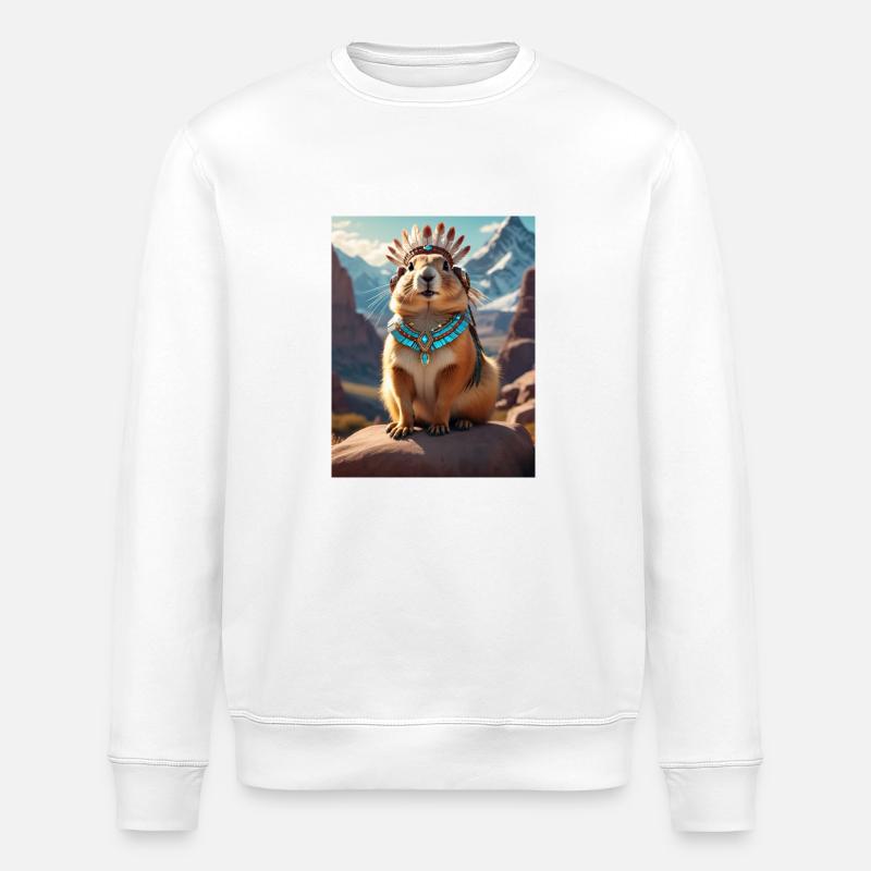 Murmeltier Krieger - Stanley/Stella Unisex Bio-Sweatshirt ROLLER - Weiß