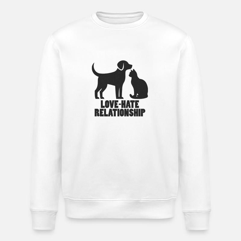 Love-hate relationship - Stanley/Stella ROLLER Unisex Organic Sweatshirt - white