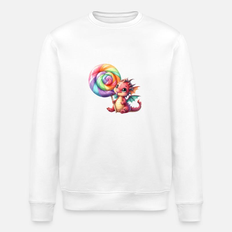 Kleiner Drache Lollipop - Stanley/Stella Unisex Bio-Sweatshirt ROLLER - Weiß