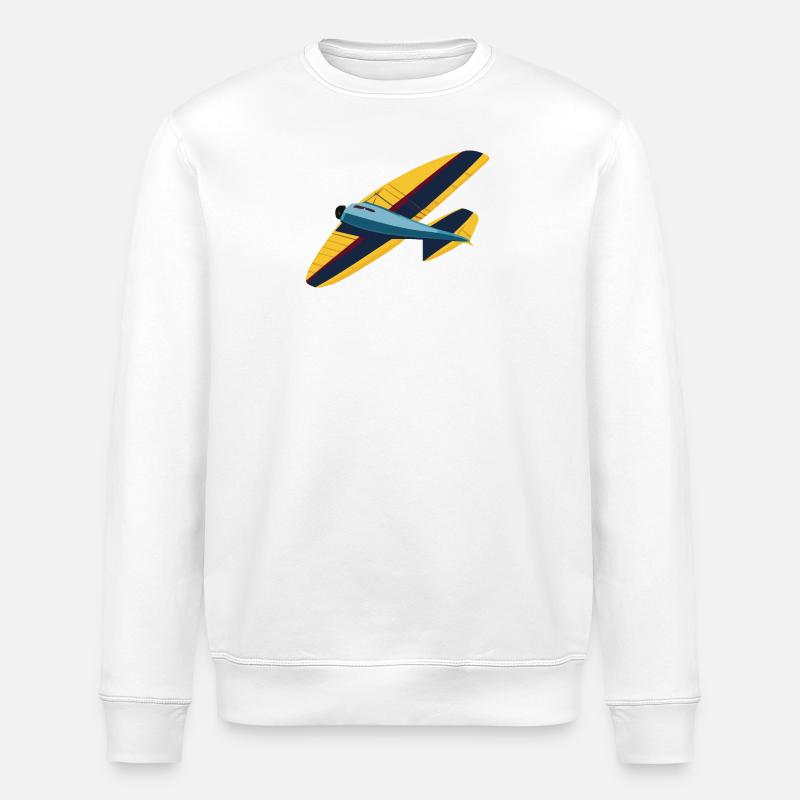 OldYellowglider - Stanley/Stella ROLLER Unisex Organic Sweatshirt - white