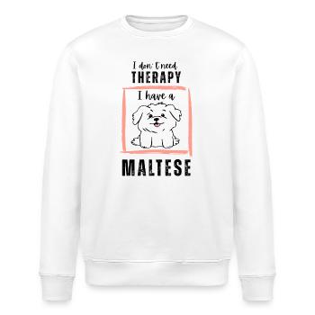 Thérapie? Non merci, j’ai un t-shirt maltais - Sweat bio ROLLER Stanley/Stella Unisexe - blanc - Devant - Nik (191cm)