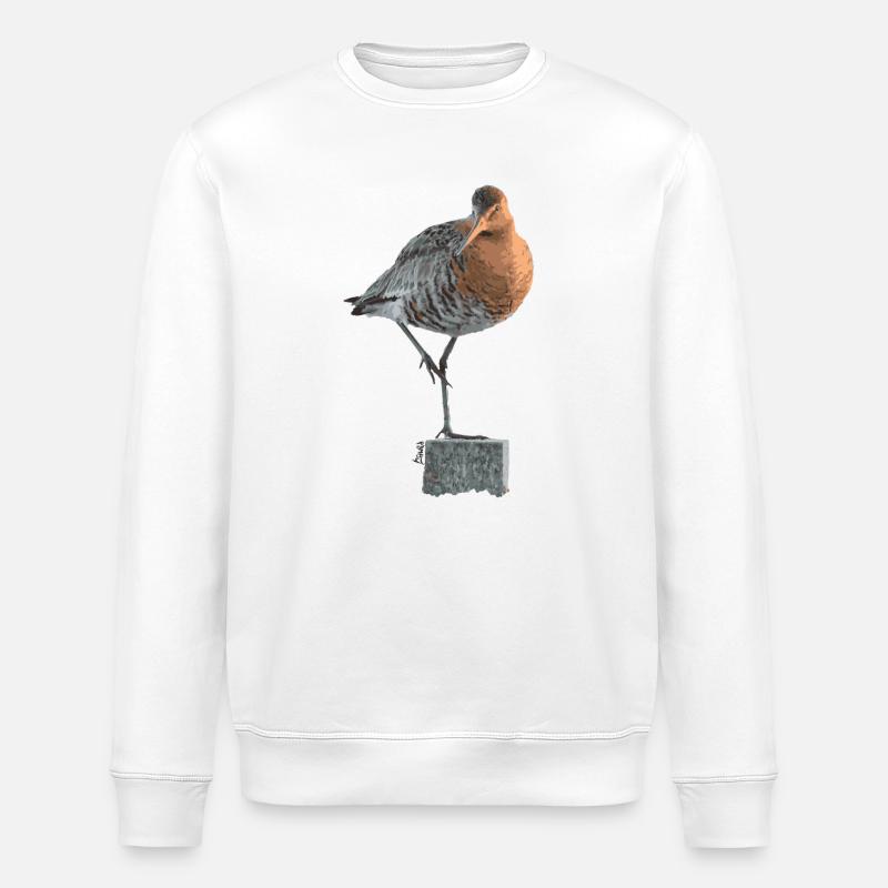Ostfriesland-Kollektion: Uferschnepfe - Stanley/Stella Unisex Bio-Sweatshirt ROLLER - Weiß
