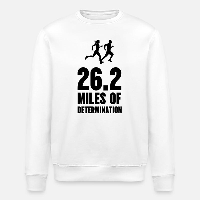 Marathon - 26,2 miles de détermination - Sweat bio ROLLER Stanley/Stella Unisexe - blanc