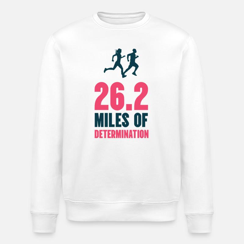 Marathon - 26,2 miles de détermination - Sweat bio ROLLER Stanley/Stella Unisexe - blanc