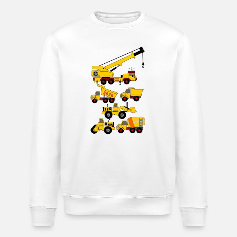 Arbeitswagen, Bau- und Straßenbau - Stanley/Stella Unisex Bio-Sweatshirt ROLLER - Weiß