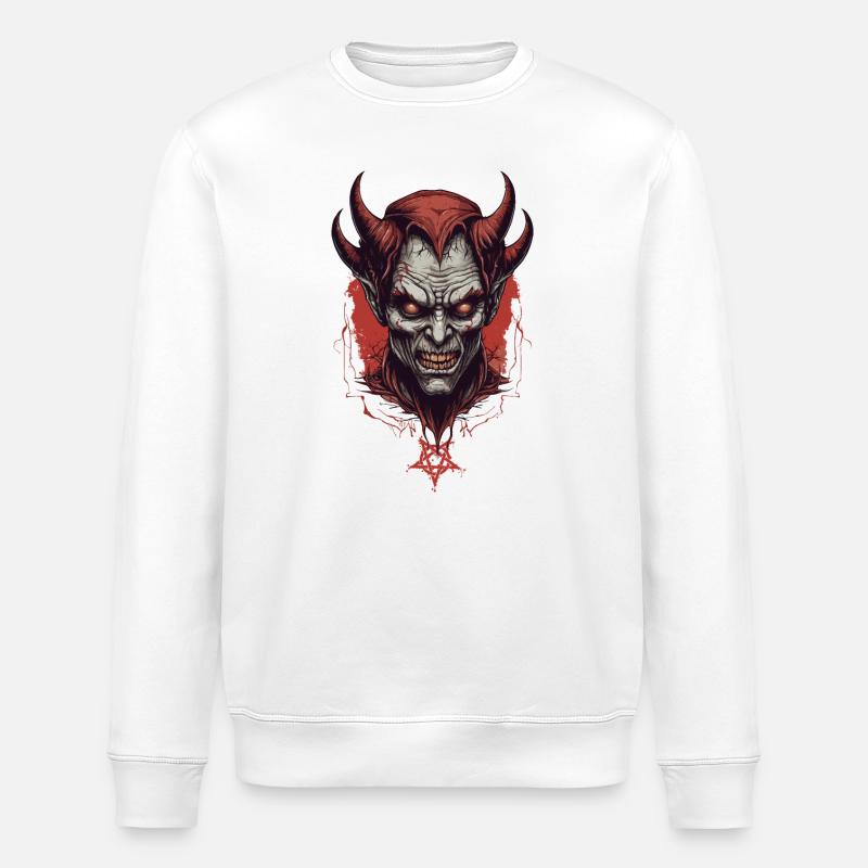 Höllen Dämon Teufel - Stanley/Stella Unisex Bio-Sweatshirt ROLLER - Weiß
