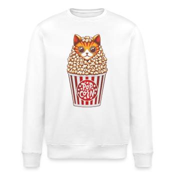 Popcorn Katze Anime - Stanley/Stella Unisex Bio-Sweatshirt ROLLER - Weiß - Vorne - Nik (191cm)
