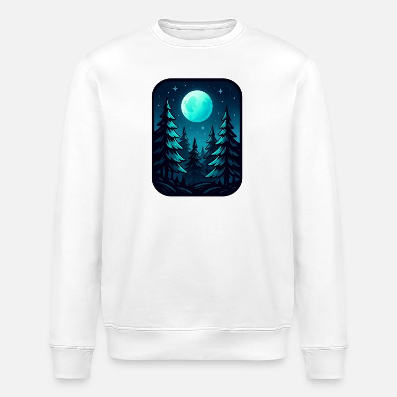 Moonlight Pines - Stanley/Stella ROLLER Unisex Organic Sweatshirt - white