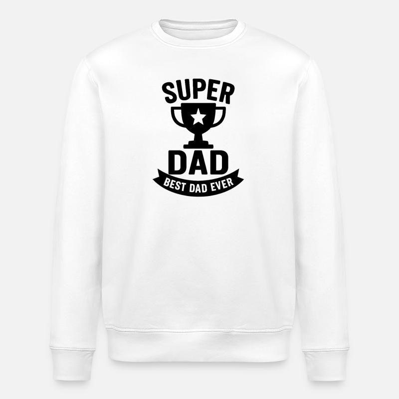 Super Dad Trophäendesign - Stanley/Stella Unisex Bio-Sweatshirt ROLLER - Weiß