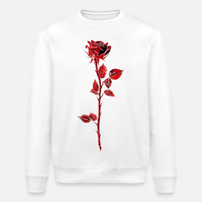 Illustration d’anémone rose pourpre - Sweat bio ROLLER Stanley/Stella Unisexe - blanc