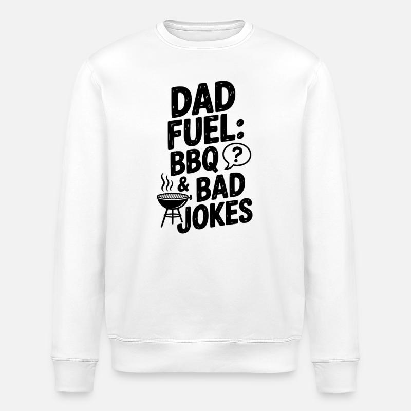 Dad Fuel: BBQ und schlechte Witze - Stanley/Stella Unisex Bio-Sweatshirt ROLLER - Weiß