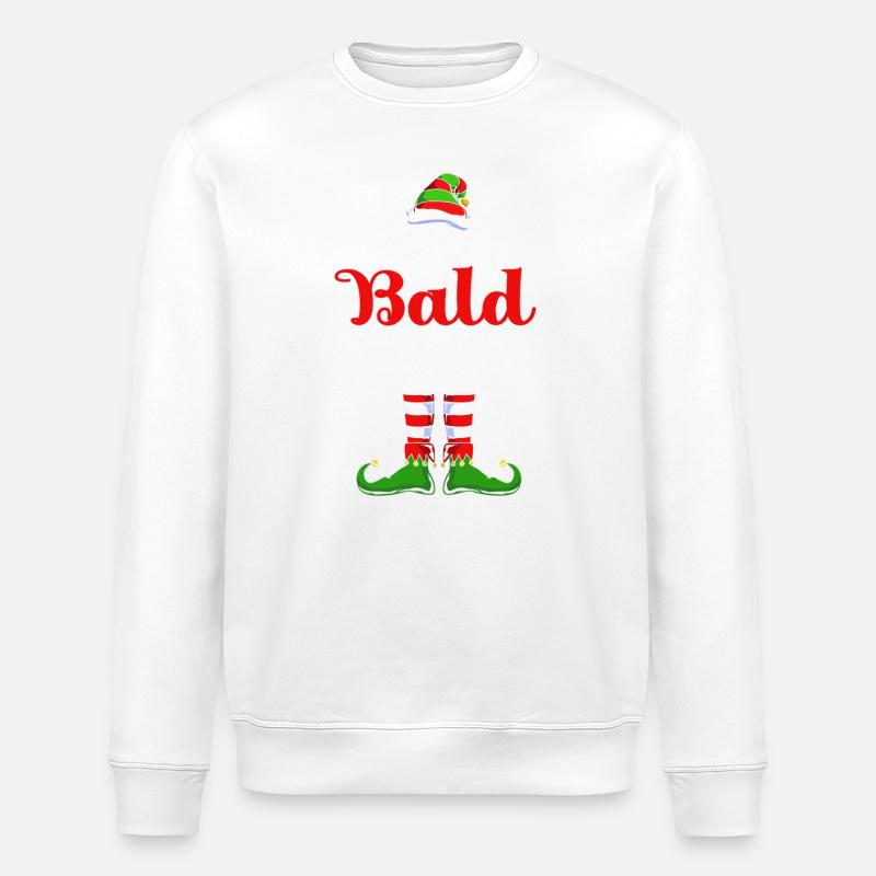 Elfe Elf Weihnachtsgeschenk Glatze - Stanley/Stella Unisex Bio-Sweatshirt ROLLER - Weiß