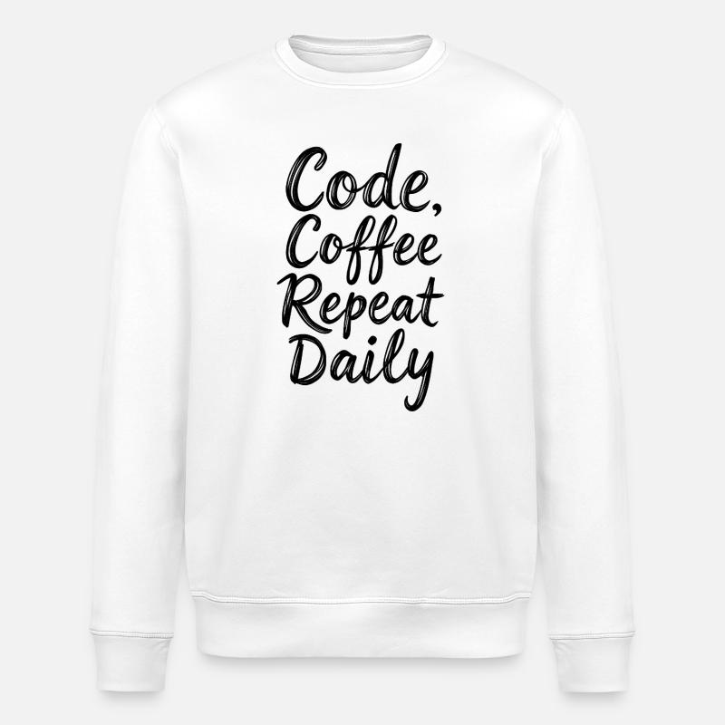 Code Sleep Debug Repeat Programmer Shirt - Sweat bio ROLLER Stanley/Stella Unisexe - blanc