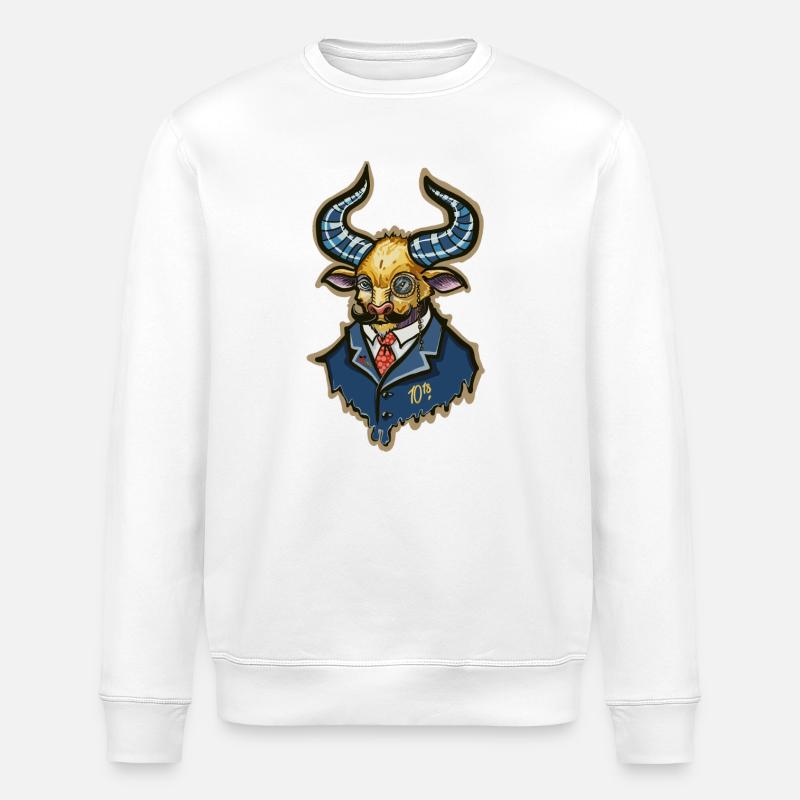 Aristo Steampunk Bull - Stanley/Stella Unisex Bio-Sweatshirt ROLLER - Weiß