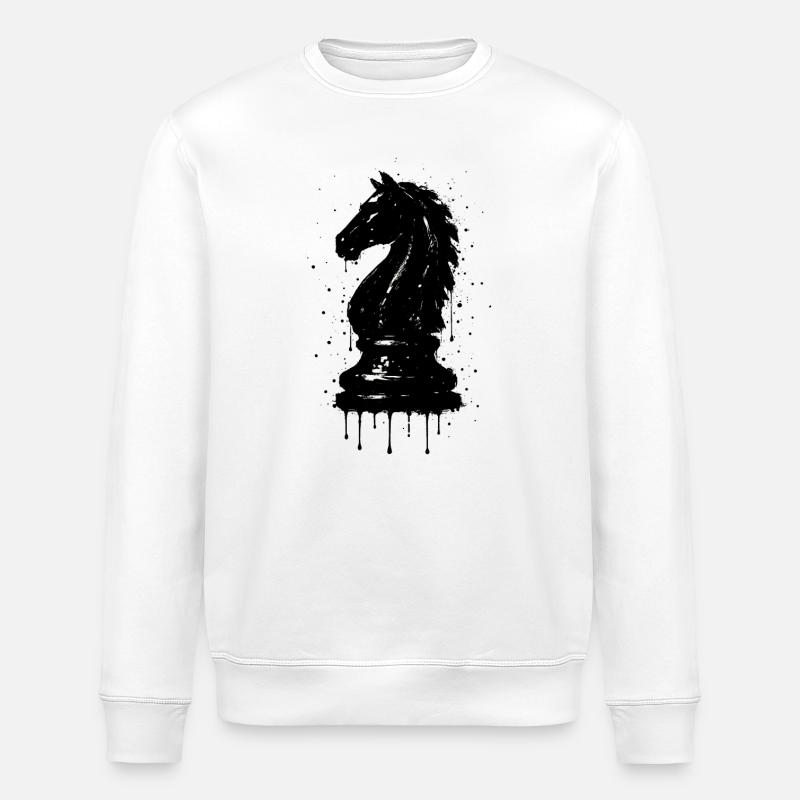 Knight Chess Style Black Graffiti Artistic - Stanley/Stella ROLLER Unisex Organic Sweatshirt - white