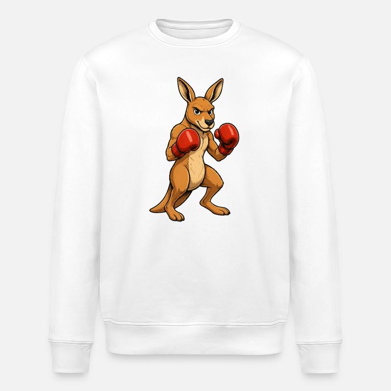 Känguru Boxheld - Stanley/Stella Unisex Bio-Sweatshirt ROLLER - Weiß