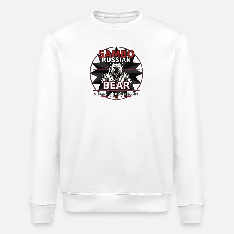 Sambo Bear Ours Russe Fighting - Sweat bio ROLLER Stanley/Stella Unisexe - blanc