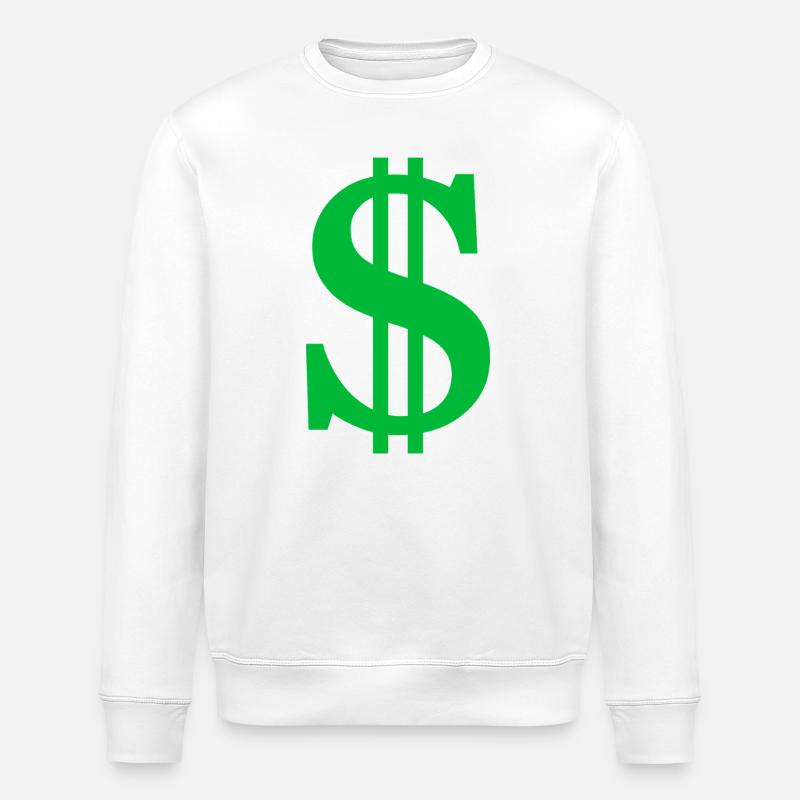 Dollarzeichen - Stanley/Stella Unisex Bio-Sweatshirt ROLLER - Weiß