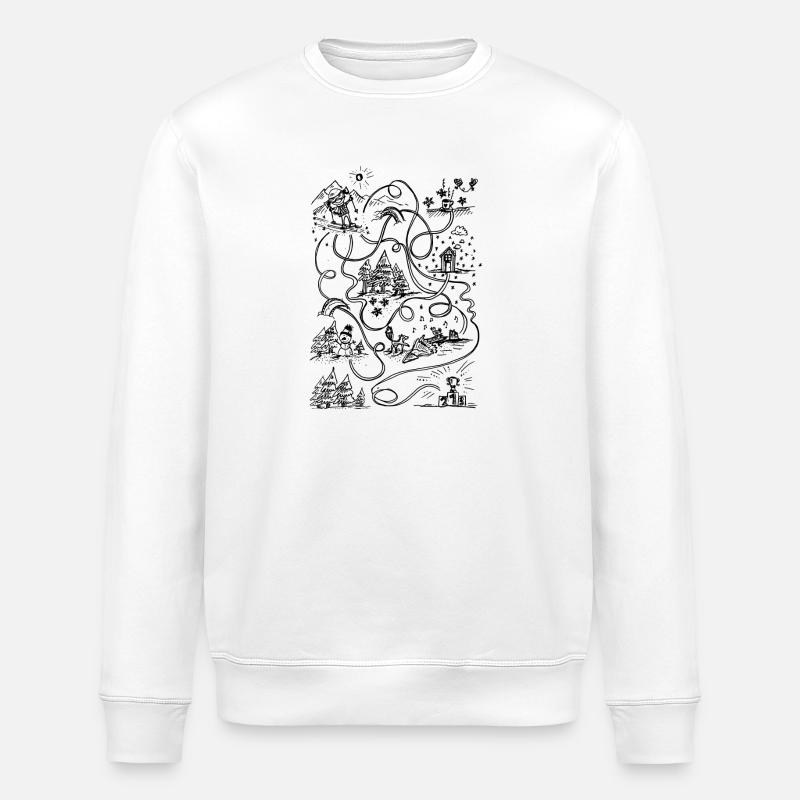 Drôle de labyrinthe d’hiver - Sweat bio ROLLER Stanley/Stella Unisexe - blanc