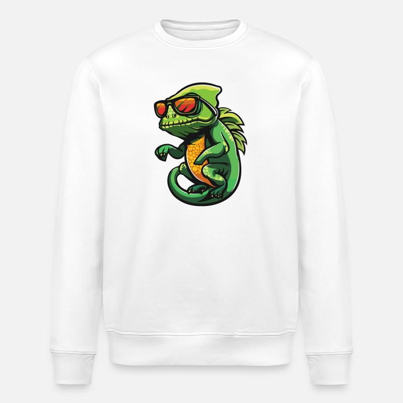 Chameleon Comic Cool - Stanley/Stella Unisex Bio-Sweatshirt ROLLER - Weiß