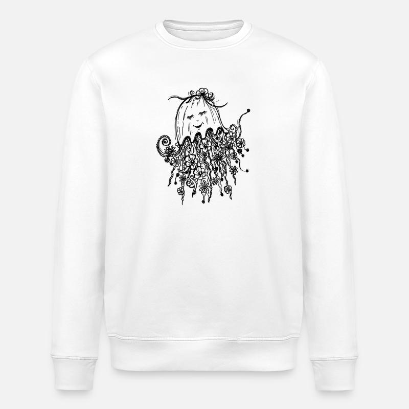 Florale Qualle - Stanley/Stella Unisex Bio-Sweatshirt ROLLER - Weiß