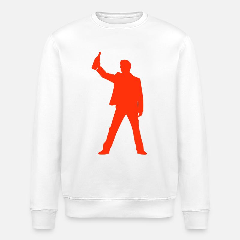 Betrunken Silhouette - Stanley/Stella Unisex Bio-Sweatshirt ROLLER - Weiß