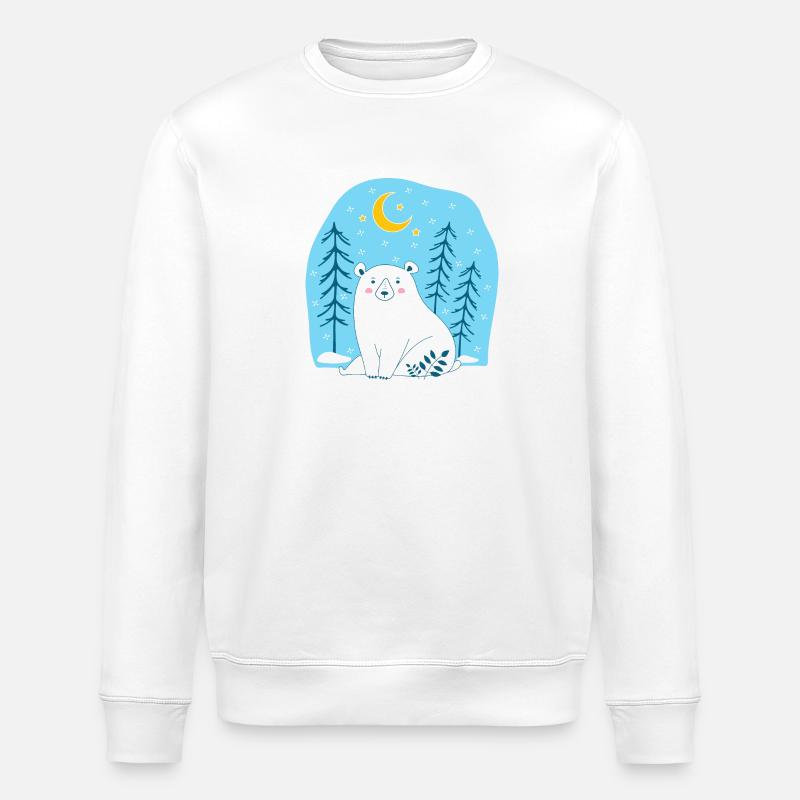 L’ours et l’hiver - Sweat bio ROLLER Stanley/Stella Unisexe - blanc