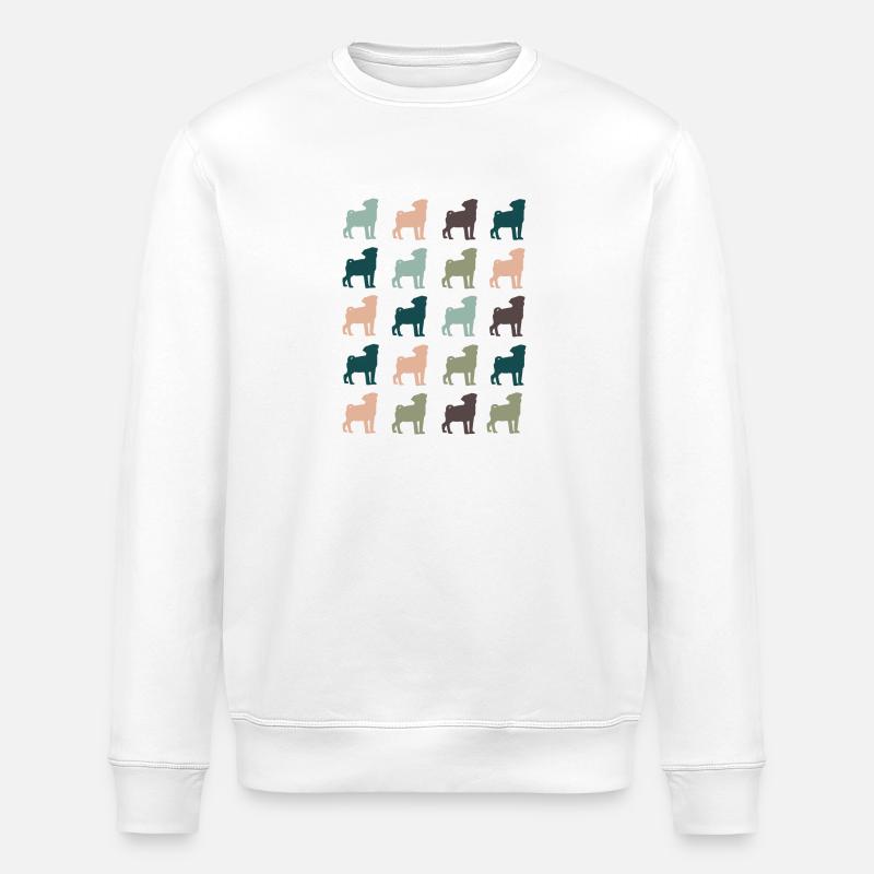 Mops - Stanley/Stella Unisex Bio-Sweatshirt ROLLER - Weiß