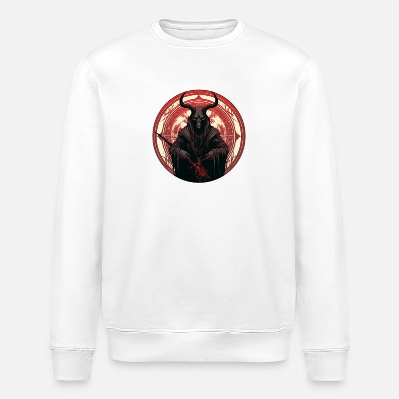 Demon Hunter Devil Round Design - Stanley/Stella ROLLER Unisex Organic Sweatshirt - white