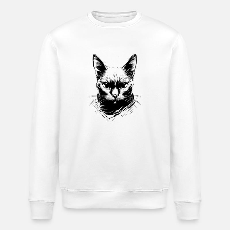 Chat noir - Sweat bio ROLLER Stanley/Stella Unisexe - blanc