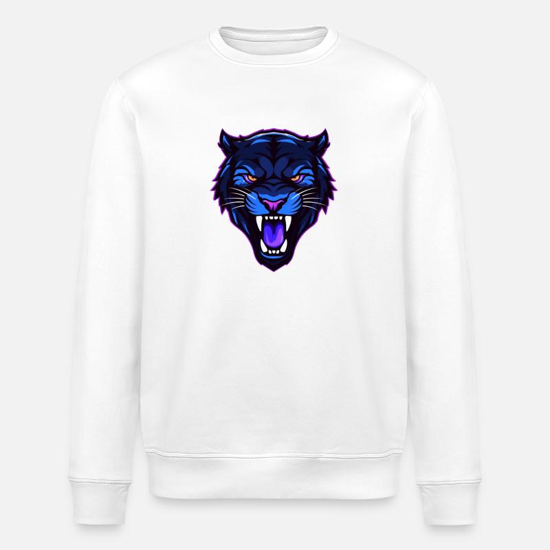 Schwarzer Panther - Stanley/Stella Unisex Bio-Sweatshirt ROLLER - Weiß