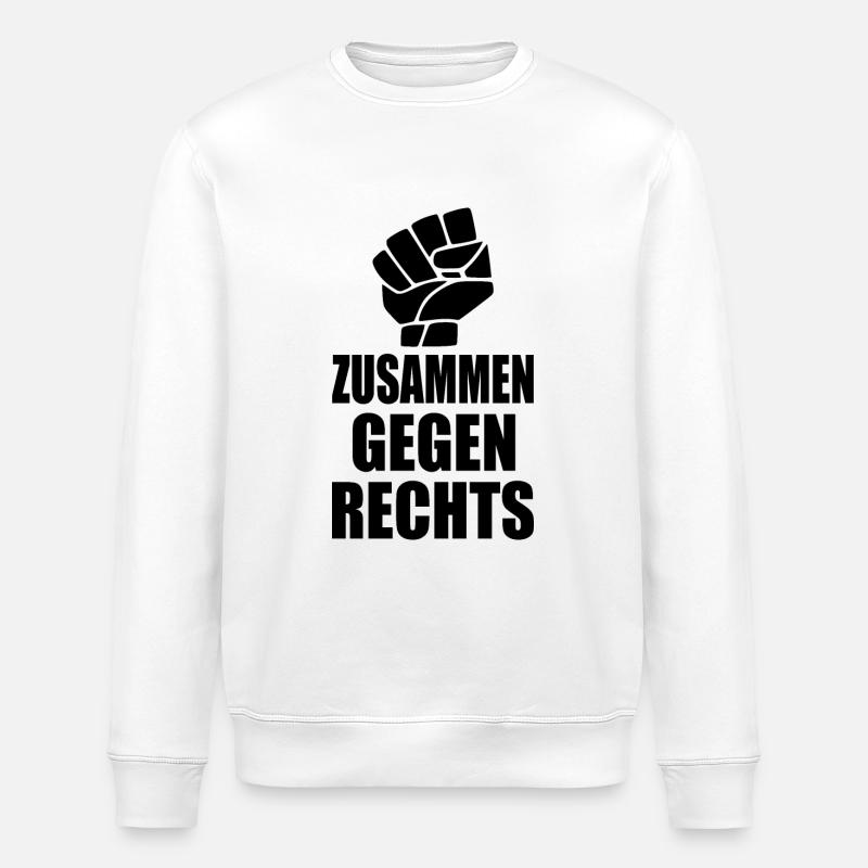 Zusammen gegen rechts - Stanley/Stella Unisex Bio-Sweatshirt ROLLER - Weiß