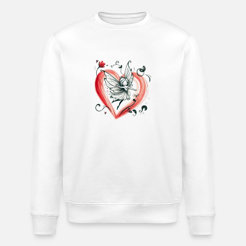 Fee Zeichnung Herz - Stanley/Stella Unisex Bio-Sweatshirt ROLLER - Weiß