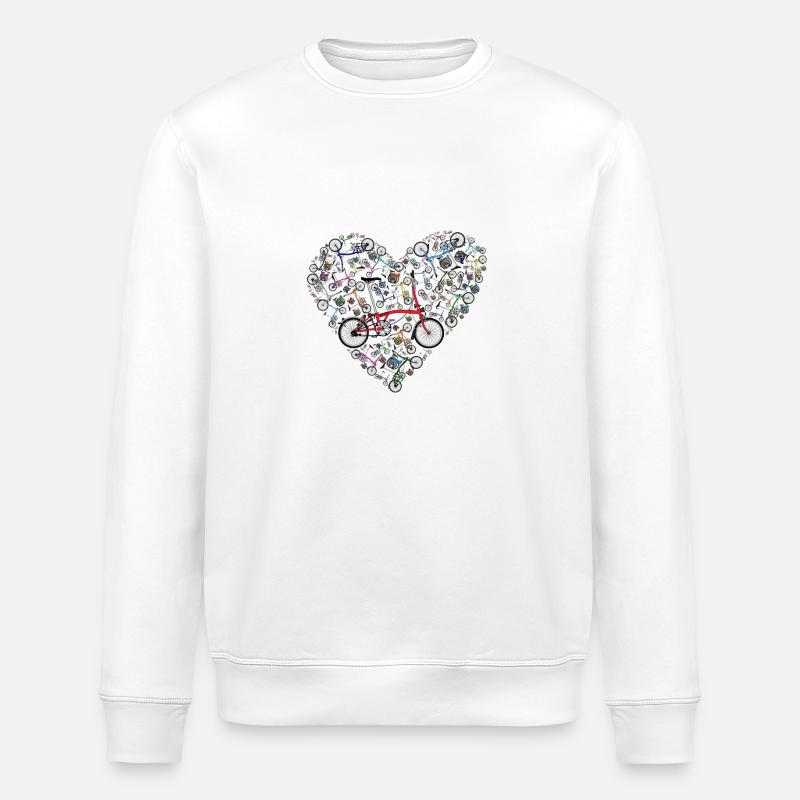 Ich liebe Brompton Bikes - Stanley/Stella Unisex Bio-Sweatshirt ROLLER - Weiß