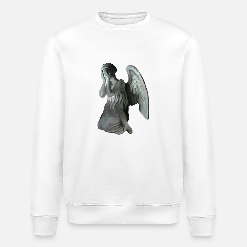 Weeping angel - Stanley/Stella ROLLER Unisex Organic Sweatshirt - white