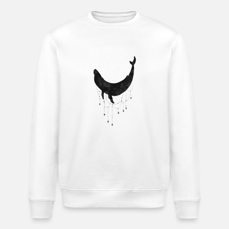 Celestial whale - Stanley/Stella ROLLER Unisex Organic Sweatshirt - white