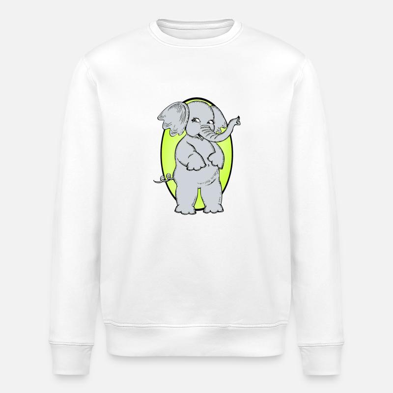 Elefant Elephant Zirkus - Stanley/Stella Unisex Bio-Sweatshirt ROLLER - Weiß