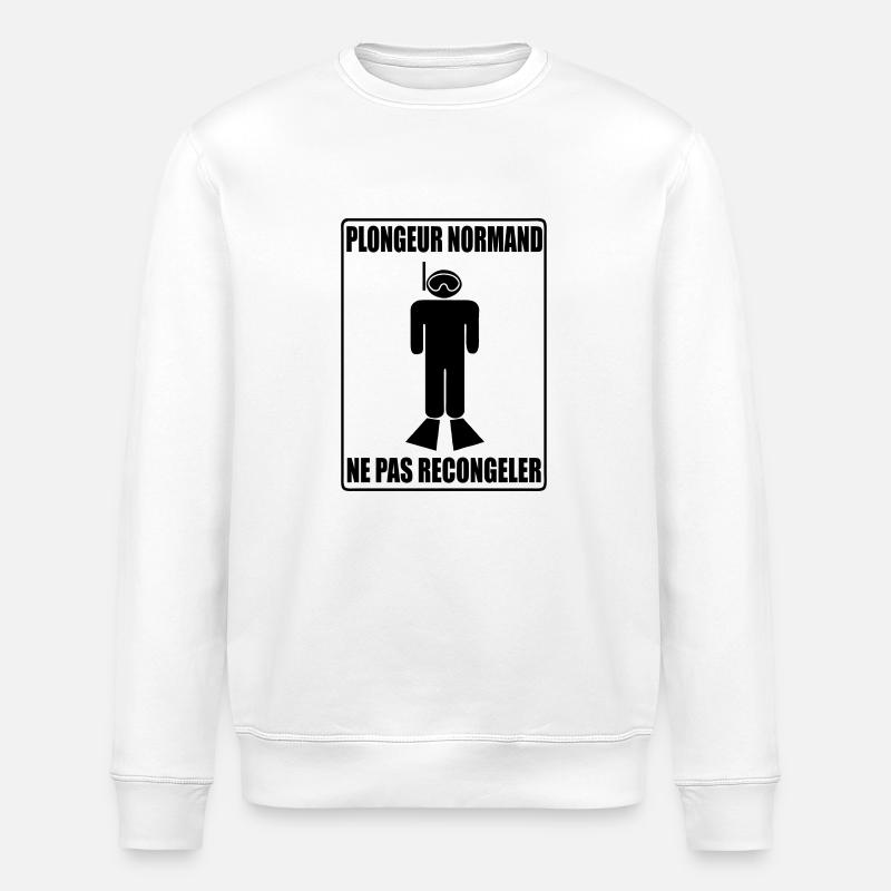 Plongeur Normand - Sweat bio ROLLER Stanley/Stella Unisexe - blanc
