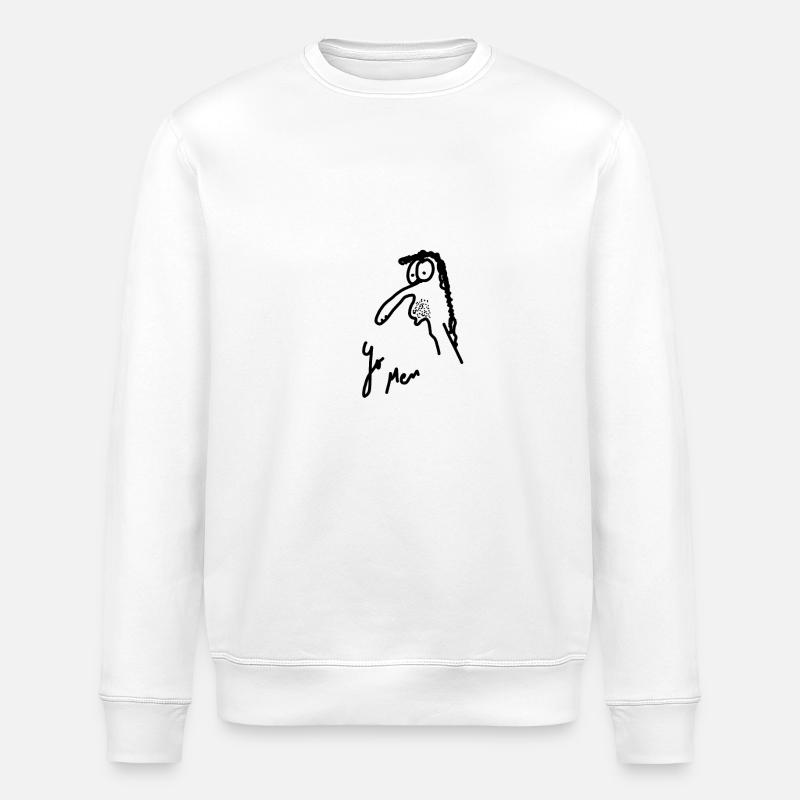 Textile d'art: Esquisse d'un chômeur - Sweat bio ROLLER Stanley/Stella Unisexe - blanc