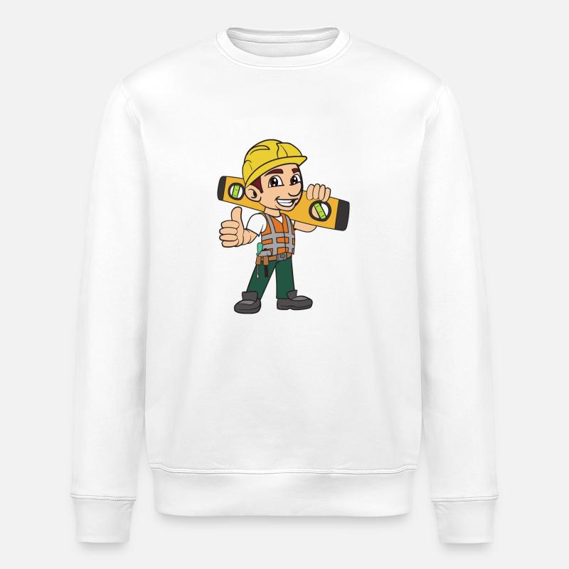 Maurer Handwerker - Stanley/Stella Unisex Bio-Sweatshirt ROLLER - Weiß
