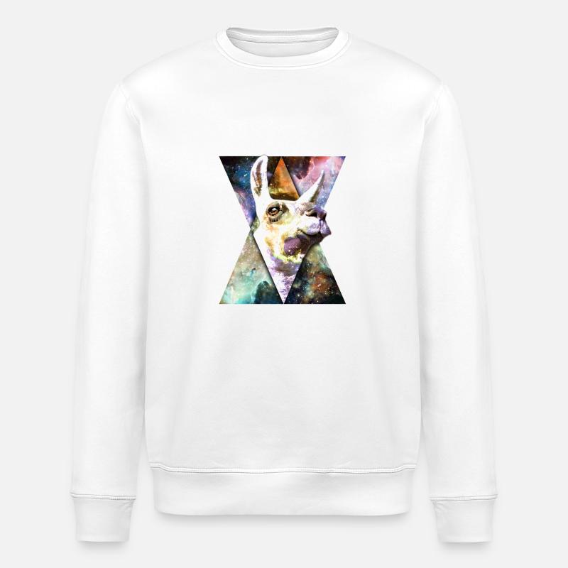 Lamarama in space - Stanley/Stella Unisex Bio-Sweatshirt ROLLER - Weiß